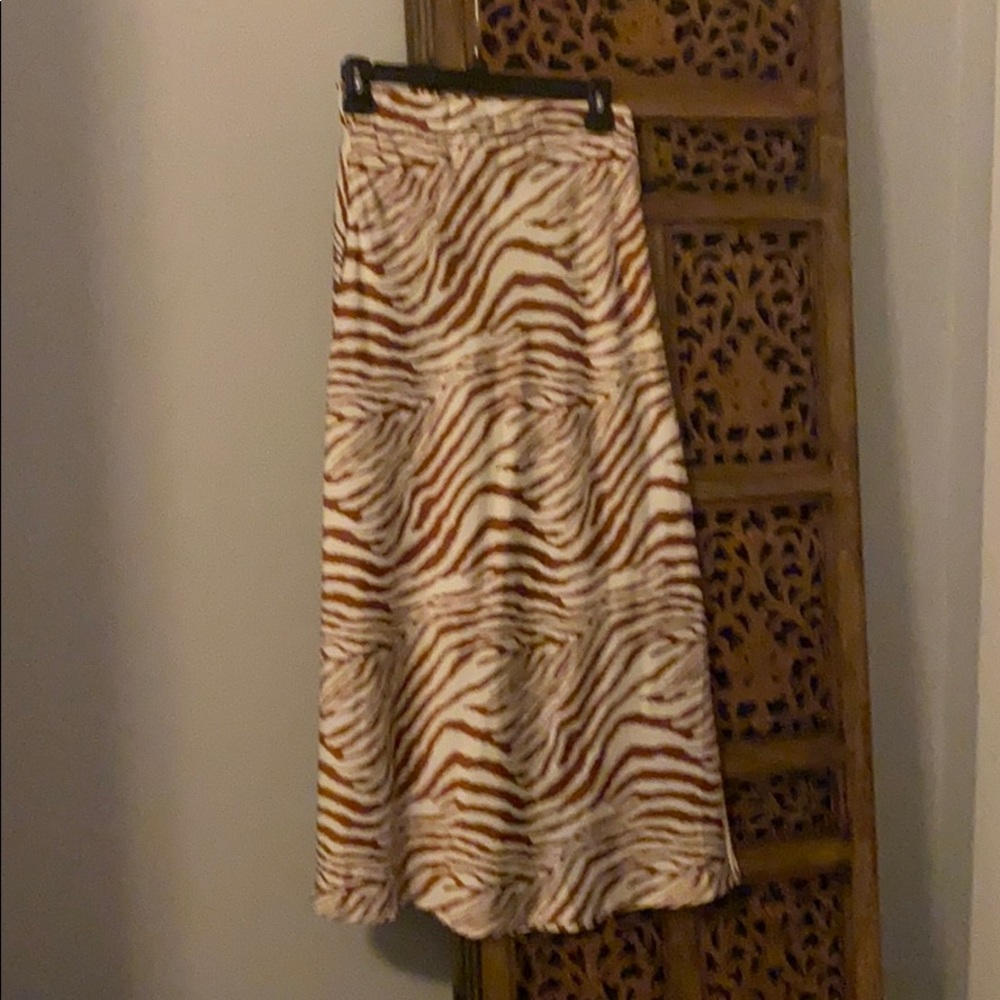 Beautiful silk skirt brown zebra print